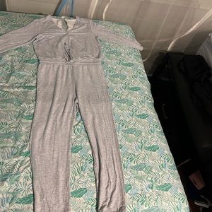 Woman gray jumpsuit